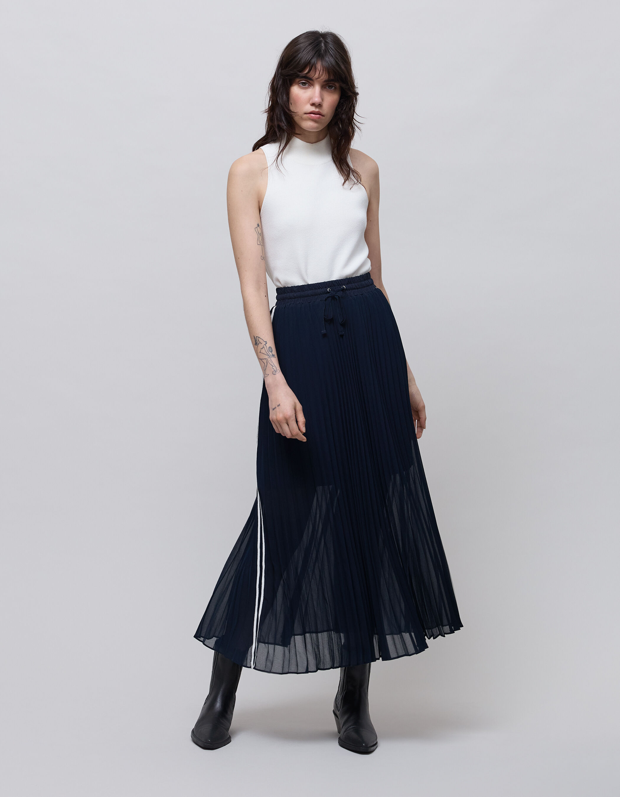 Jupe plissée noire ikks outlet