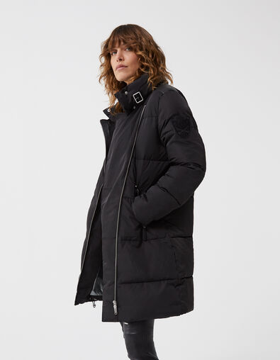 Plumas  largo negro acolchado mujer - IKKS