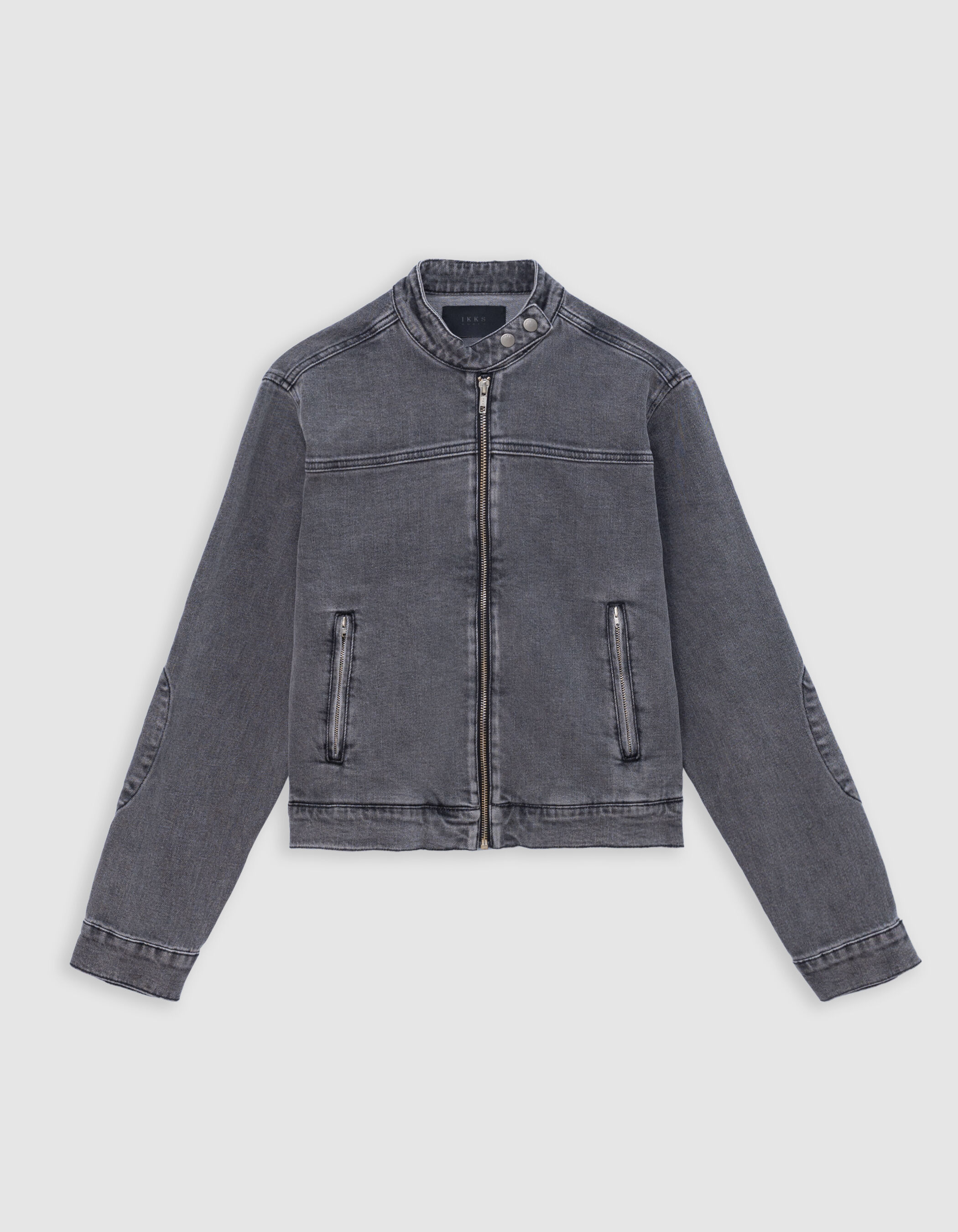 Women's grey denim zip-front jacket IKKS