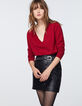 Pull rouge coton cachemire éclair decolleté dos femme-3