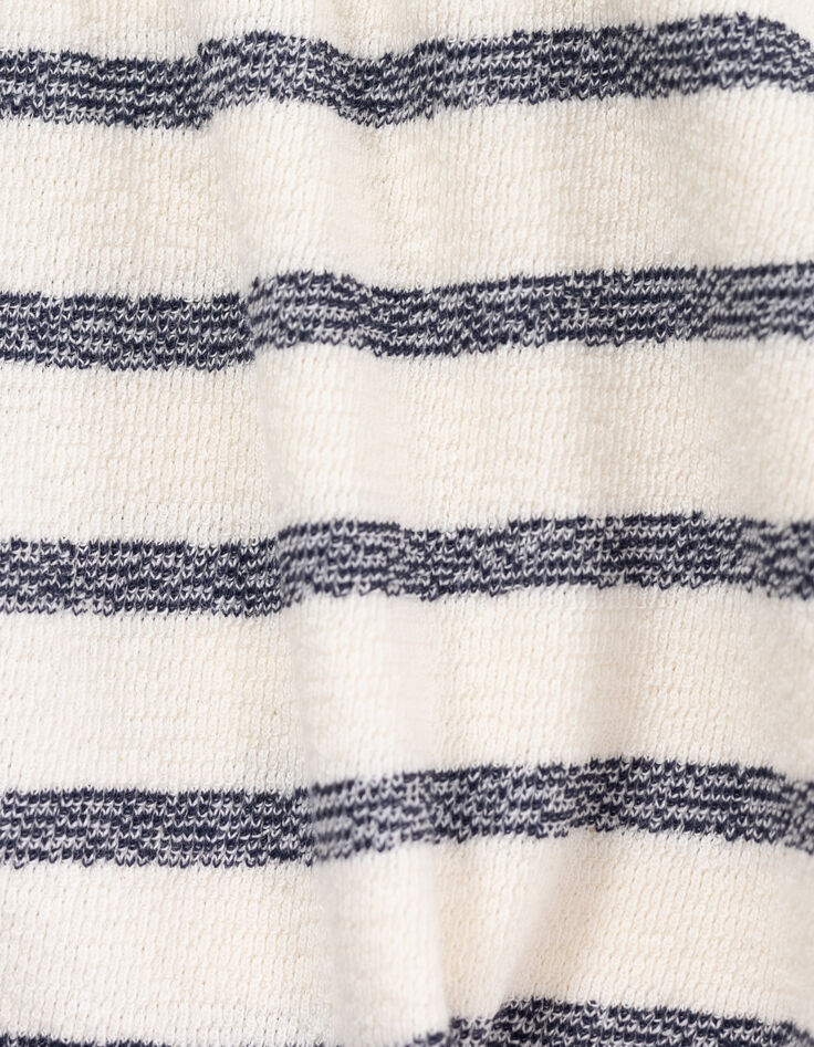 Weißes Mädchen-T-Shirt im Matrosenlook mit Stickerei-5