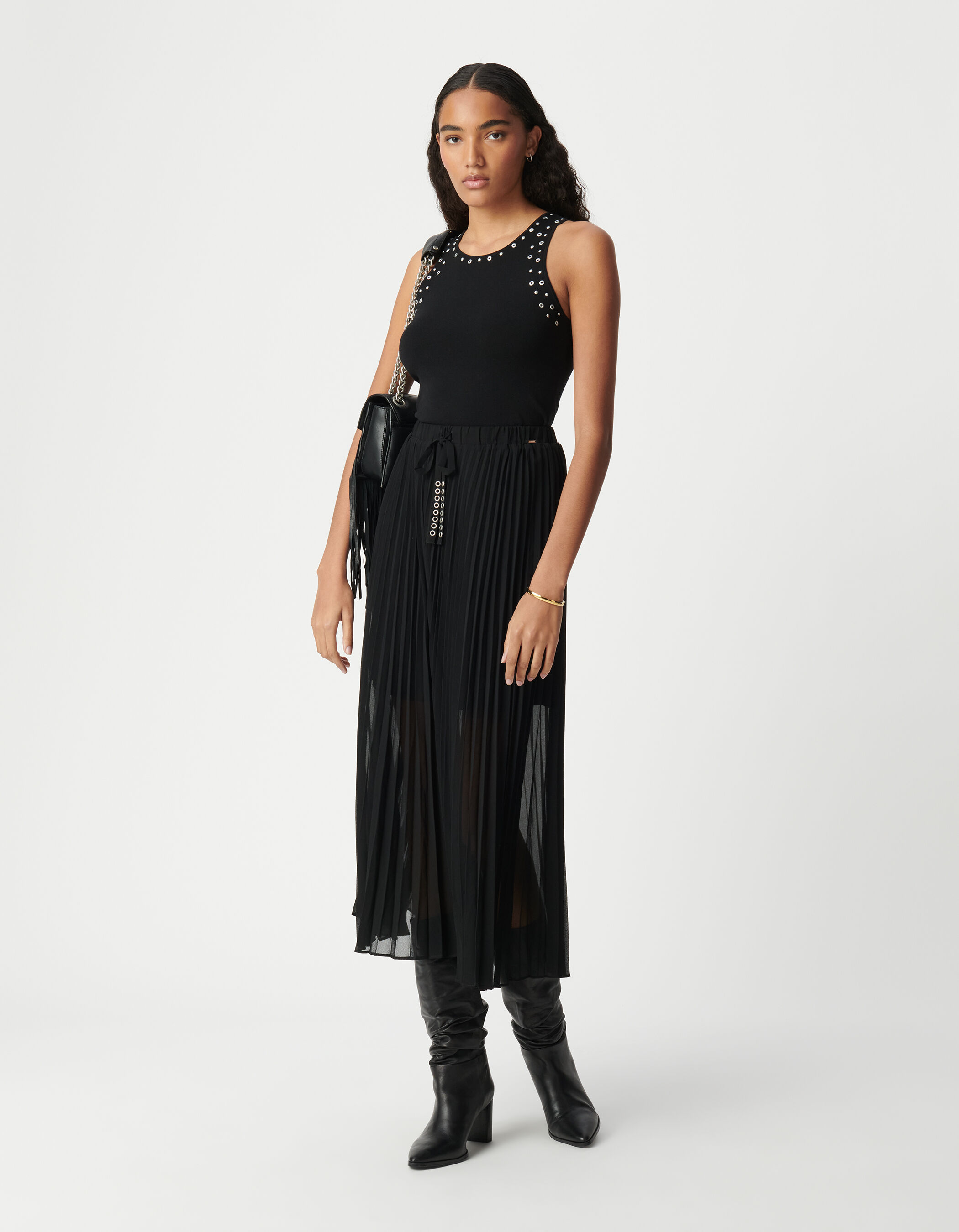 Jupe noire plissee on sale