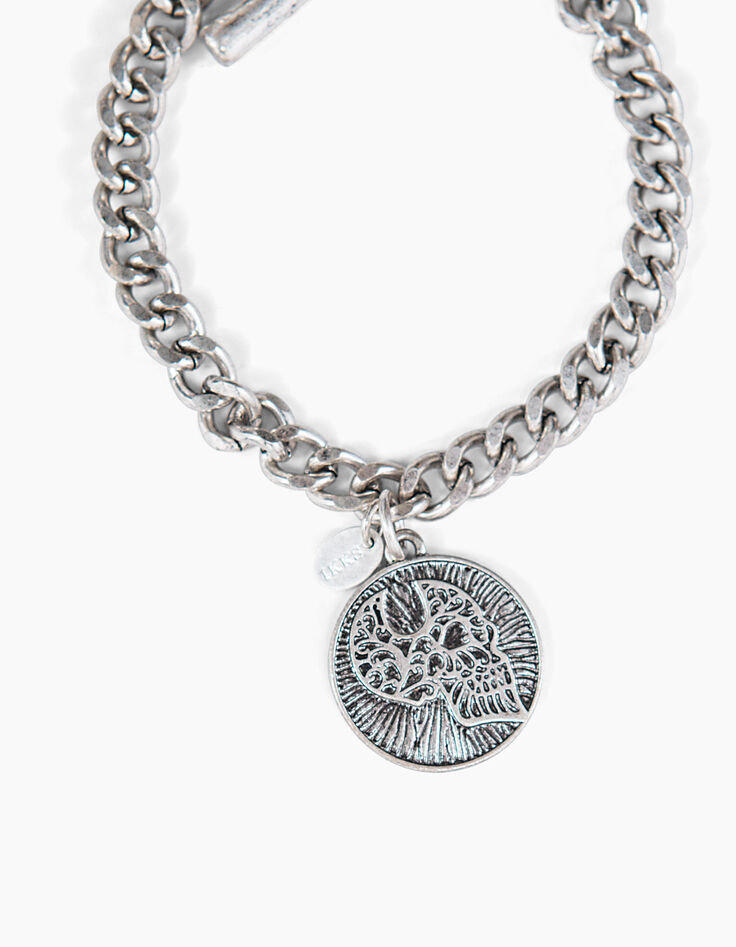 Bracelet chaine médaille squelette femme-2