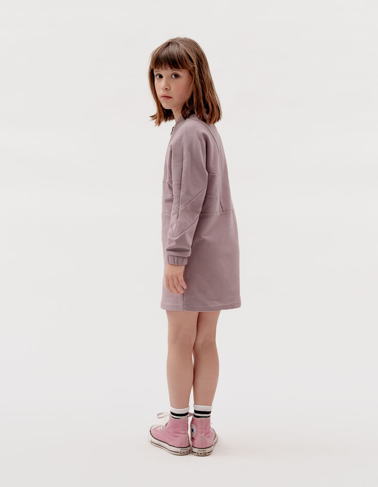 Girl's lilac cut-out sweatshirt dress-2