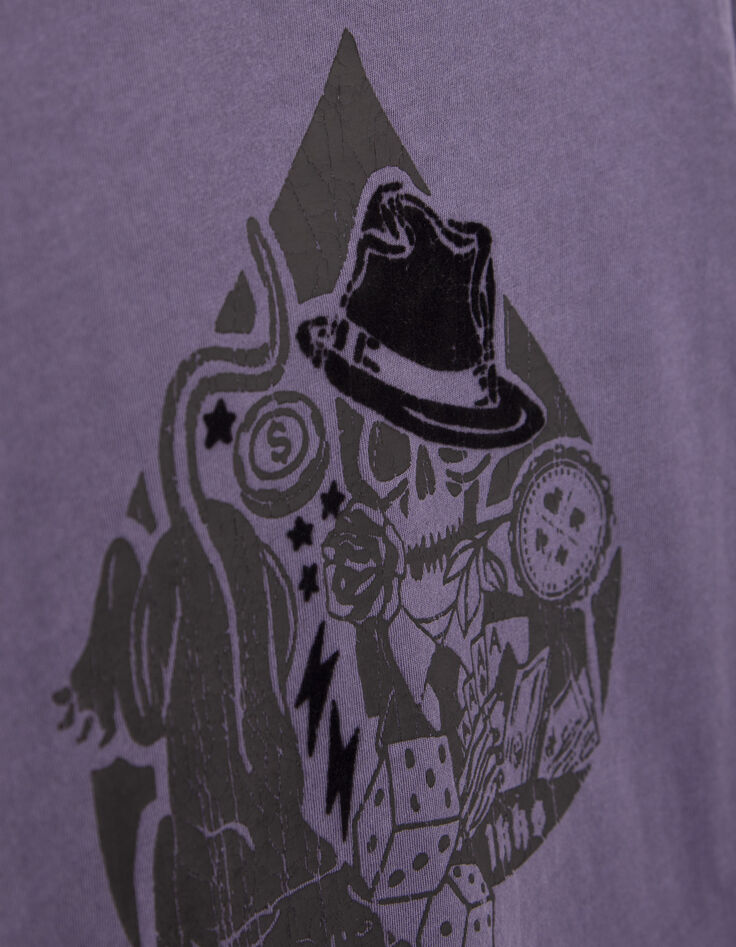 Camiseta violeta as de picas rock niño-5