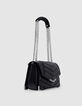 Tasche THE 1- schwarz, Leder, Steppnähte Größe M-5