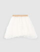 Girls’ off-white tulle skirt with gold waistband-1