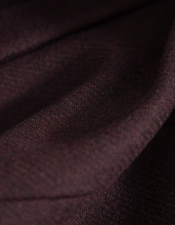 Veste oversize bordeaux boutonnage crois&eacute; Femme-9