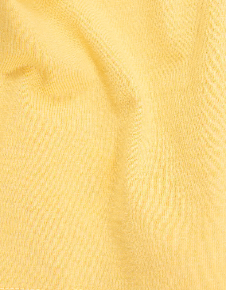 T-shirt jaune coton bio visuel coeur pailleté fille-7
