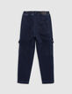 Jean JOGGER bleu forme loose garçon-4