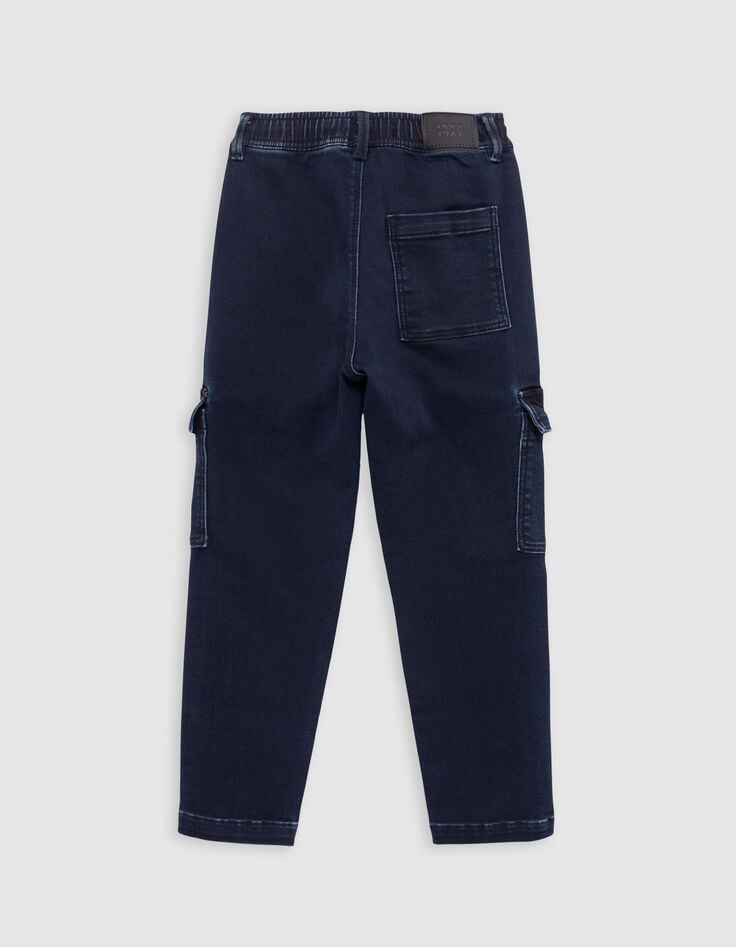 Jean JOGGER bleu forme loose garçon-4