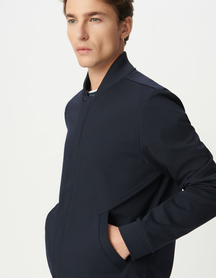 Marine ritsvest teddykraag-5