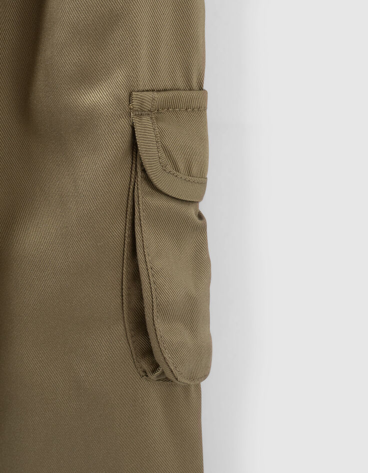 Kaki battlebroek in Lenzing™ Tencel Lyocell™meisjes-5