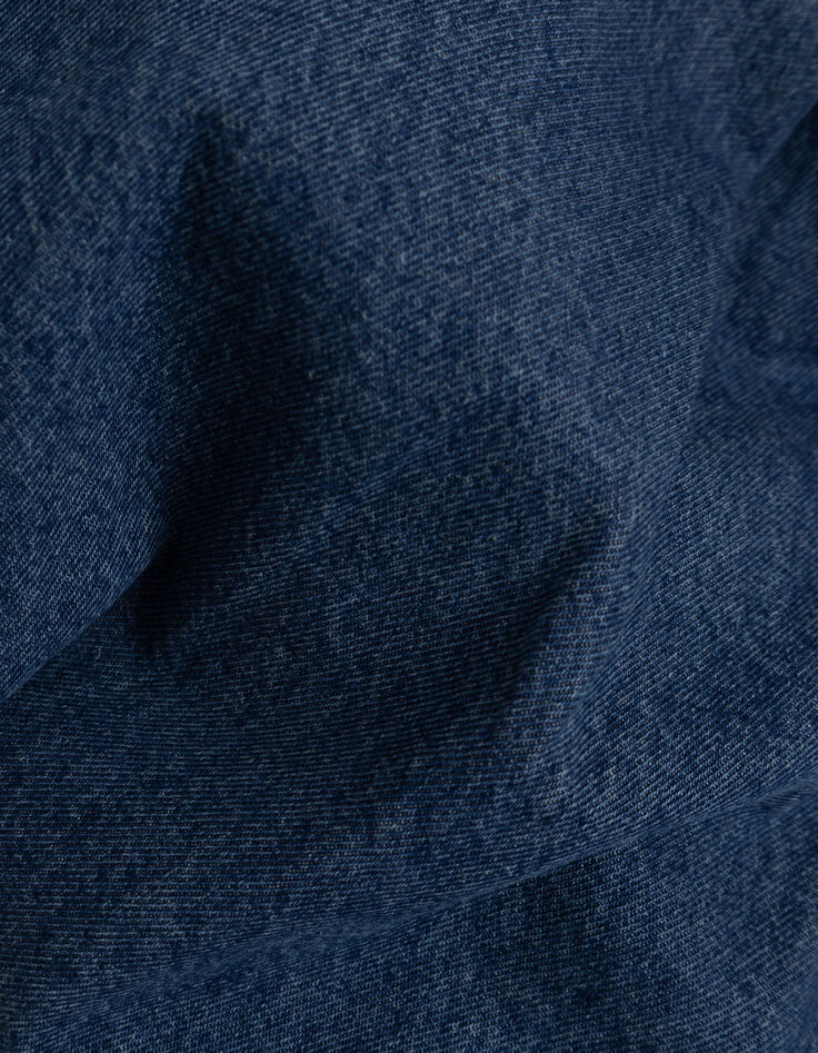 Asymmetrische blauwe denim rok met hoge taille en split Dames-7