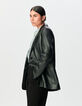Schwarzer Oversize-Damenblazer Leder-3