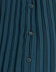 I.Code sea green shirt with pleats and studded collar-4