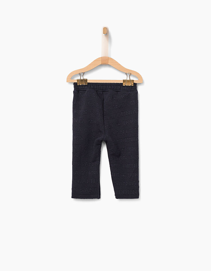 Navy broek in reliëfbreiwerk voor babymeisjes-3