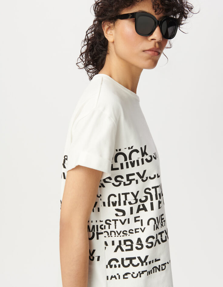 Tee-shirt col rond blanc visuel messages-5 Tee-shirt col rond blanc visuel messages-5