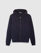 Cardigan marine reliefé à capuche Homme-7