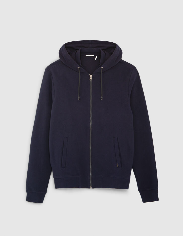 Cardigan marine reliefé à capuche Homme-7