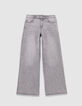 Grau gewaschene Mädchen-Large-Jeans-4