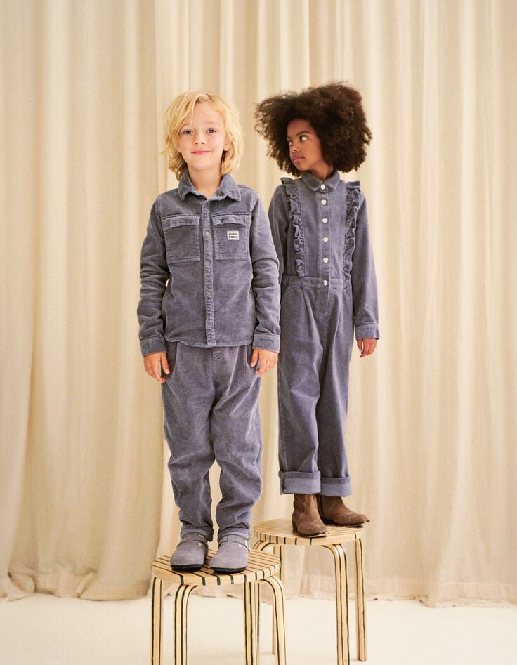 Boys’ blue corduroy overshirt with press studs-8 Boys’ blue corduroy overshirt with press studs-8