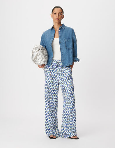Chemise en jean bleu cropped Femme - IKKS