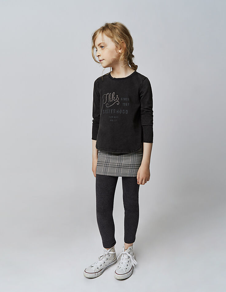 Girls’ charcoal Prince of Wales skirt-leggings-6