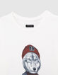 Wei&szlig;es Jungenshirt mit Hund mit M&uuml;tze -2