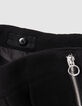Pantalón corto de lana negro con cremallera para niña-7