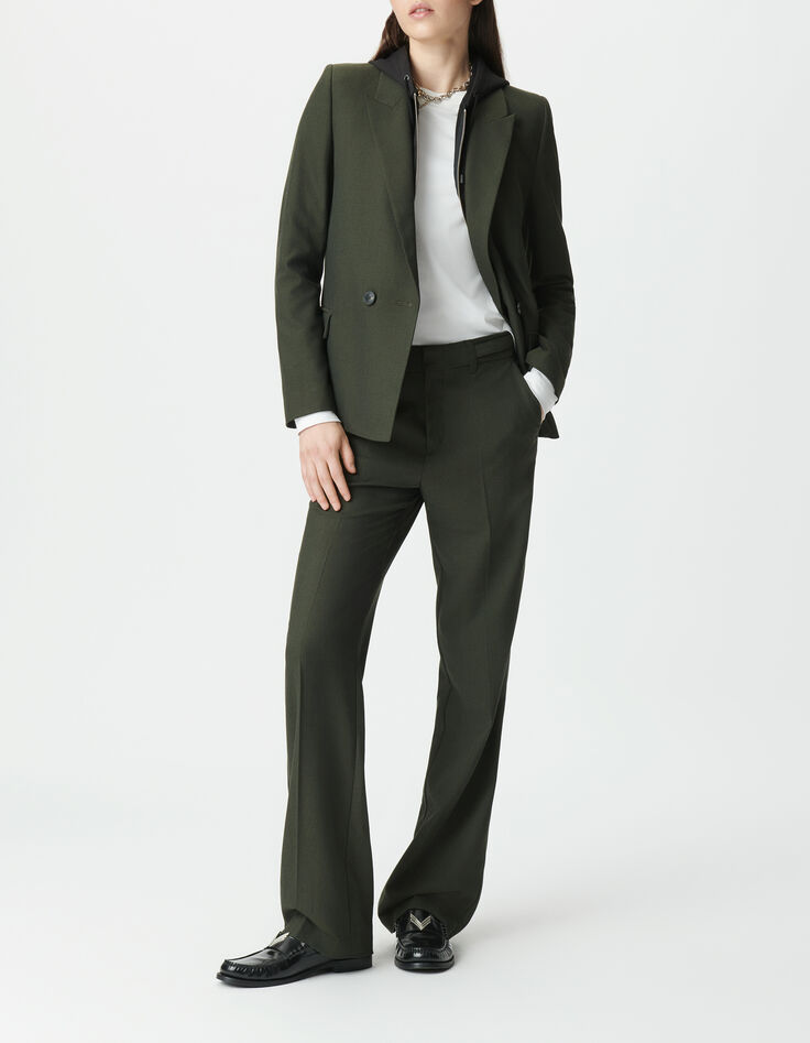 Women&rsquo;s khaki suit jacket with detachable facing-1