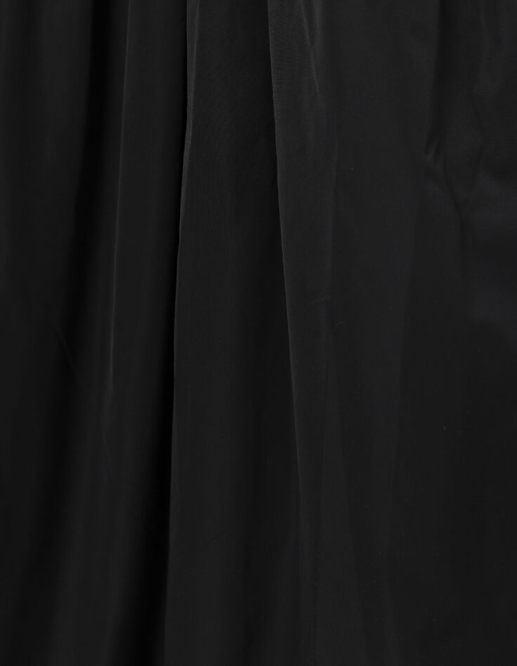 Robe chic &agrave; bretelles noire en taffetas Femme-9