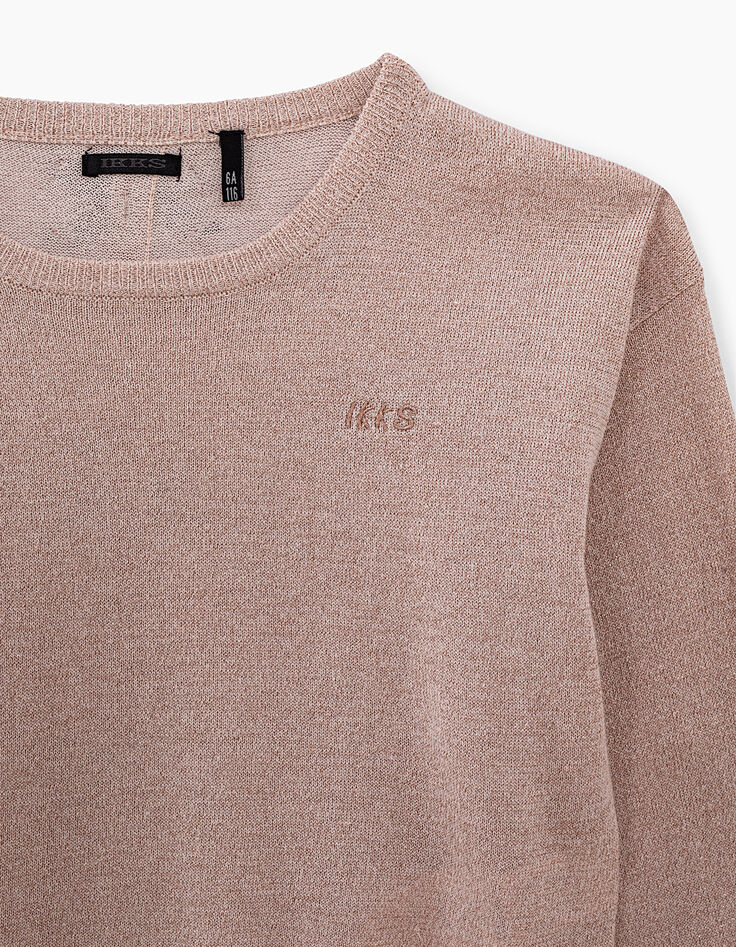 Jersey rosa medio tricot lazos estampados niña-3