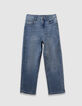 Baggy blauwe jeans dirty wash jongens-4