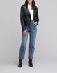 Women's straight waterless button-down denim jeans-1