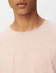 Camiseta L'Essentiel rosa algodón cuello redondo hombre-4