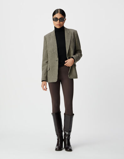 Pantal&oacute;n pitillo marr&oacute;n punto mujer - IKKS