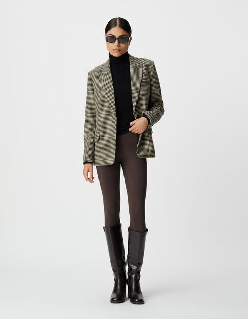 Pantal&oacute;n pitillo marr&oacute;n punto mujer - IKKS