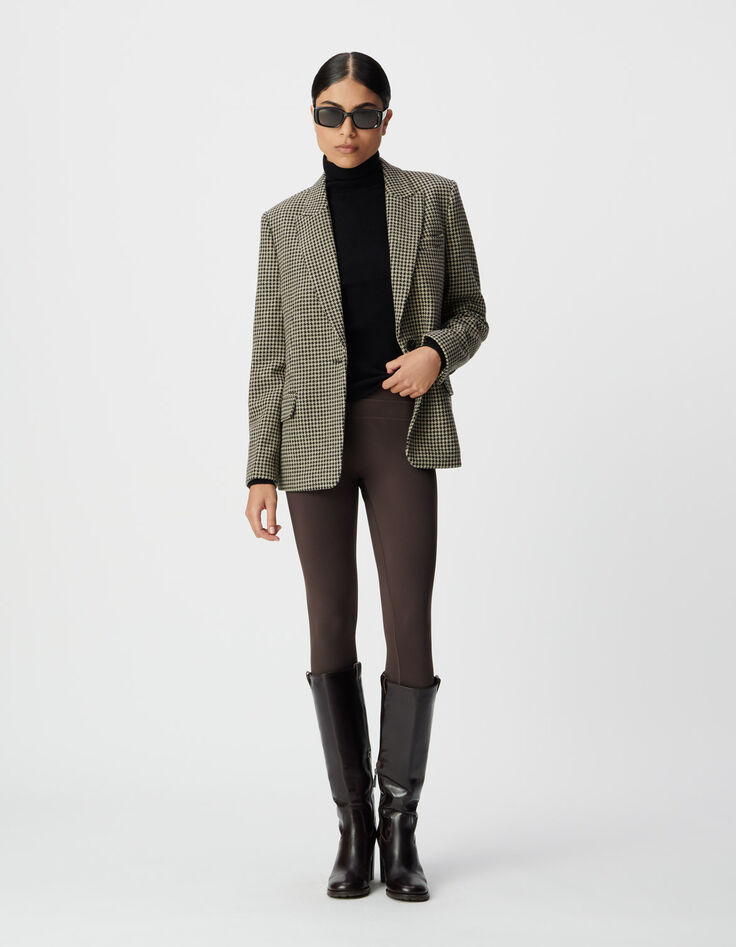 Pantal&oacute;n pitillo marr&oacute;n punto mujer-1