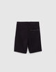 Boys' black chino shorts with saddle stitched pockets-4