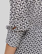 Damesjurk met geometrische print in crèmekleur-5