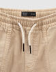 Beige relaxed bermuda elastische taille jongens-3