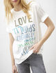Tee-shirt loose en coton modal visuel message futur femme-1