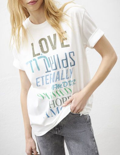 Loose T-shirt katoen-modal opdruk futur dames - IKKS