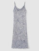 Women’s blue bandana print midi dress with straps-4