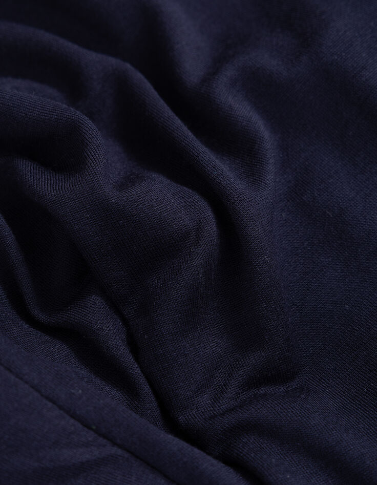 Navy top with draped neckline, pretty straps-7