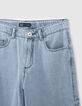Blauwe baggy jeans biokatoen meisjes-4