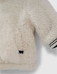 Doudoune réversible navy et Sherpa blanc bébé garçon-7