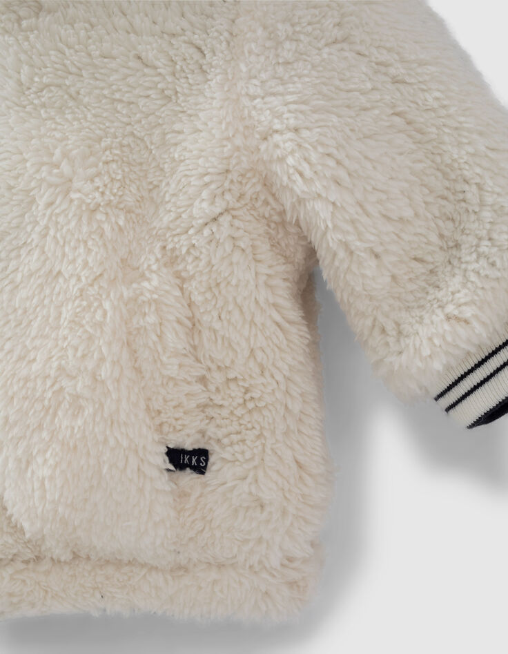 Doudoune réversible navy et Sherpa blanc bébé garçon-7