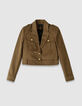 Women’s khaki gabardine short jacket-6